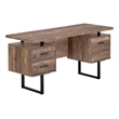 Atlin Designs 3 Drawer Writing Desk in Brown and Black