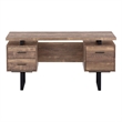 Atlin Designs 3 Drawer Writing Desk in Brown and Black