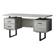 Atlin Designs Particle Board Gray and Black Writing Desk Rectangular Large Floating Top 60