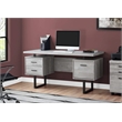 Atlin Designs Particle Board Gray and Black Writing Desk Rectangular Large Floating Top 60