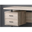 Atlin Designs 3 Drawer Writing Desk in Taupe and Black