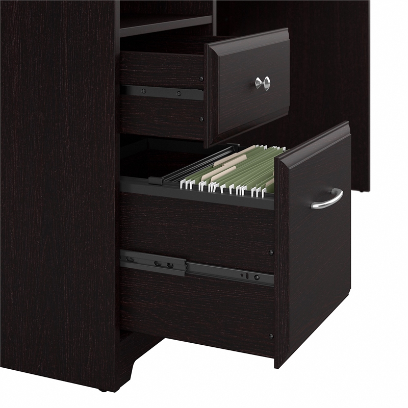 Atlin Designs 60W Computer Desk with Hutch in Espresso Oak