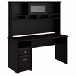 Atlin Designs 60W Computer Desk with Hutch in Espresso Oak