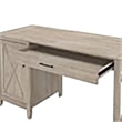 Atlin Designs Farmhouse Wood Computer Desk with Storage in Gray