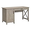 Atlin Designs Farmhouse Wood Computer Desk with Storage in Gray
