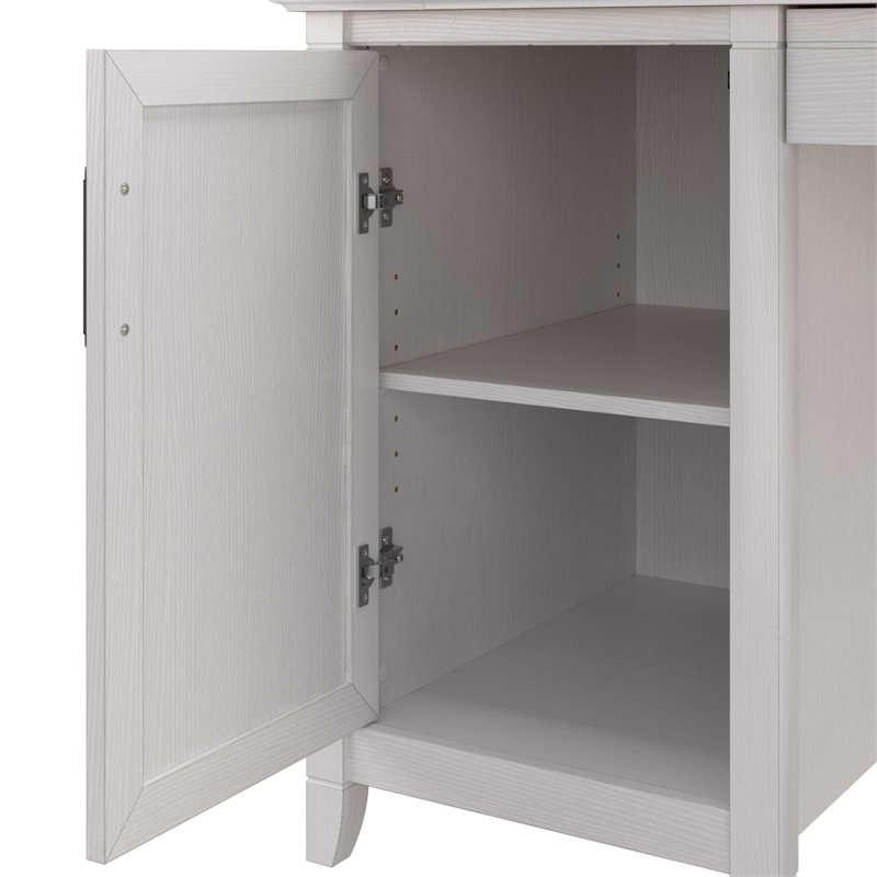 Atlin Designs Contemporary Wood Computer Desk with Storage in White