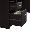 Atlin Designs 72W L Shaped Computer Desk with File in Espresso Oak