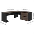 Atlin Designs 4 Piece L Shaped Computer Desk in Antigua and Black