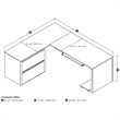 Atlin Designs 4 Piece L Shaped Computer Desk in Antigua and Black