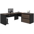 Atlin Designs 4 Piece L Shaped Computer Desk in Antigua and Black