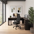 Atlin Designs 4 Piece L Shaped Computer Desk in Antigua and Black