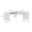 Atlin Designs 4 Piece L Shaped Computer Desk in Antigua and Black