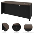 Atlin Designs Wood Antigua/Black Computer Desk U-Shaped Reversible 71.1