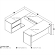Atlin Designs Wood Antigua/Black Computer Desk U-Shaped Reversible 71.1