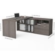 Atlin Designs Melamine Bark Gray Computer Desk L Shape Fully Reversible 71.1