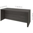 Atlin Designs Particle Board Bark Gray Slate Writing Desk Rectangular Scratch-Resistant 71.1