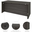Atlin Designs Particle Board Bark Gray Slate Writing Desk Rectangular Scratch-Resistant 71.1