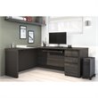 Atlin Designs 4 Piece L Shaped Computer Desk in Bark Gray and Slate