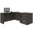 Atlin Designs 4 Piece L Shaped Computer Desk in Bark Gray and Slate