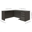Atlin Designs 4 Piece L Shaped Computer Desk in Bark Gray and Slate