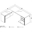 Atlin Designs 4 Piece L Shaped Computer Desk in Bark Gray and Slate