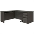Atlin Designs 4 Piece L Shaped Computer Desk in Bark Gray and Slate