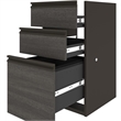 Atlin Designs Particle Board Bark Gray L-Shaped Computer Desk with Hutch 71.1