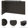 Atlin Designs Particle Board Bark Gray L-Shaped Computer Desk with Hutch 71.1