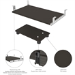Atlin Designs Particle Board Bark Gray L-Shaped Computer Desk with Hutch 71.1