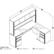 Atlin Designs Particle Board Bark Gray L Shaped Computer Desk with Hutch 71.1