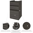 Atlin Designs 5 Piece U Shaped Computer Desk in Bark Gray and Slate