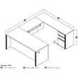 Atlin Designs 5 Piece U Shaped Computer Desk in Bark Gray and Slate