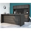 Atlin Designs 6 Piece U Shaped Computer Desk with Hutch in Bark Gray