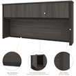 Atlin Designs 6 Piece U Shaped Computer Desk with Hutch in Bark Gray