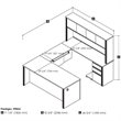 Atlin Designs 6 Piece U Shaped Computer Desk with Hutch in Bark Gray