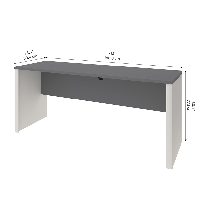 Atlin Designs Wood Office Credenza in Slate and Sandstone