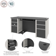 Atlin Designs Home Office Set with 2 Pedestals in Sandstone and Slate