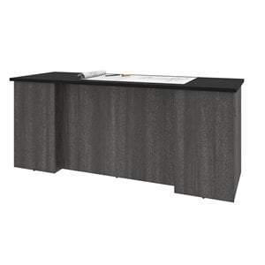 Atlin Designs 71&quot Desk Shell in Black and Bark Gray