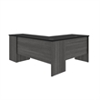 Atlin Designs Modern Wood L Shaped Computer Desk in Black/Bark Gray
