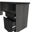 Atlin Designs Modern Wood L Shaped Computer Desk in Black/Bark Gray