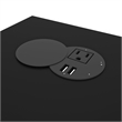 Atlin Designs Modern Wood L Shaped Computer Desk in Black/Bark Gray