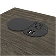 Atlin Designs Laminated Walnut Gray and White Computer Desk L-Shaped Reversible 71