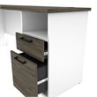 Atlin Designs Laminated Walnut Gray and White Computer Desk L-Shaped Reversible 71
