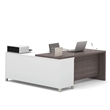 Atlin Designs L-Desk in White and Bark Grey