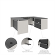 Atlin Designs Modern Wood U-Shape Home Office Set with Pedestal in Slate Gray