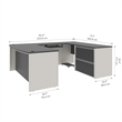 Atlin Designs Modern Wood U-Shape Home Office Set with Pedestal in Slate Gray