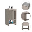 Atlin Designs Modern Metal Free Standing Vanity Cabinet in Light Gray
