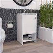 Atlin Designs Modern Metal Free Standing Vanity Cabinet in White