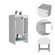 Atlin Designs Modern Metal Free Standing Vanity Cabinet in White