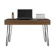Atlin Designs Modern Wood Desk with Abstract Steel Legs in Mahogany